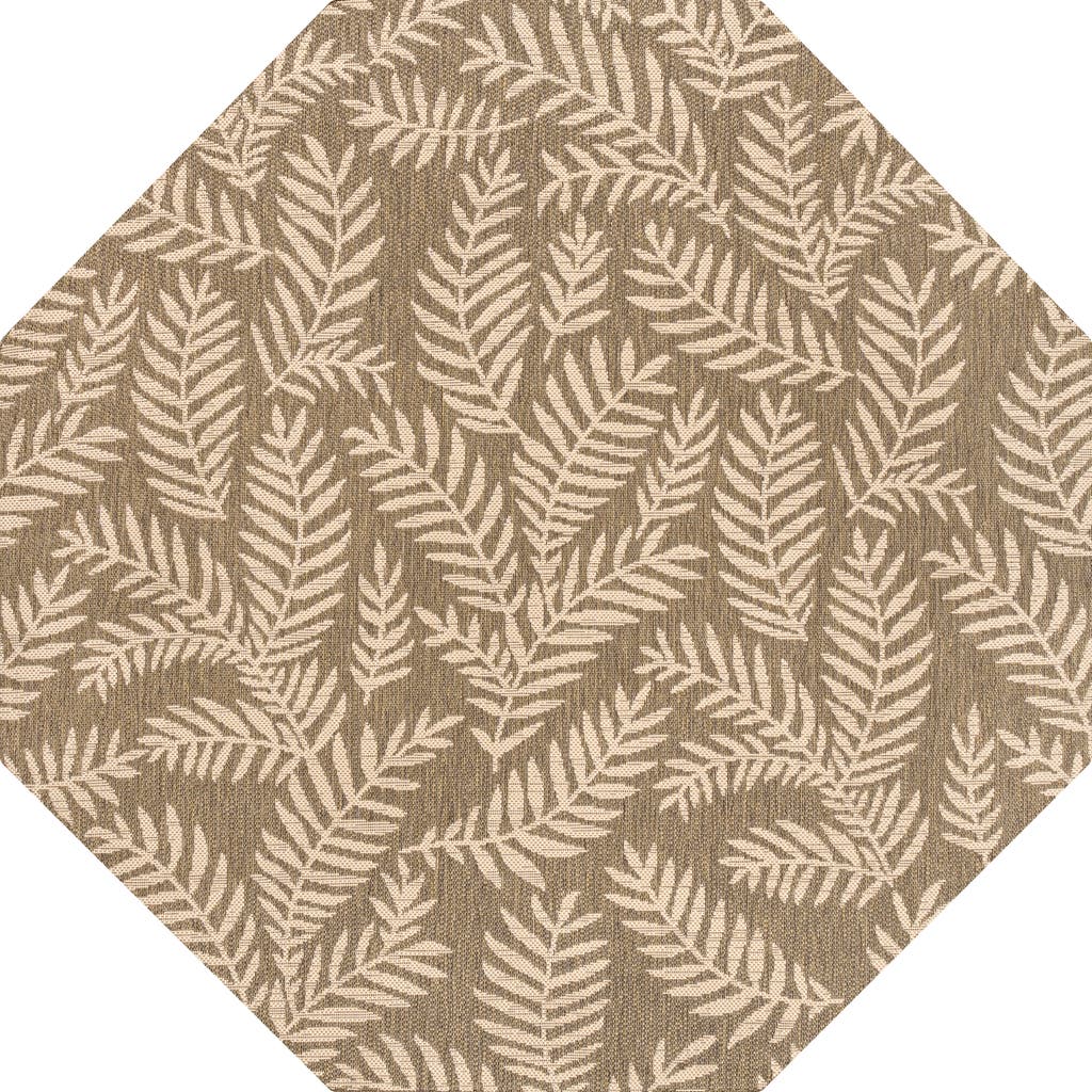 Jonathan Y Nevis Palm Frond Octagon Indoor/outdoor Area Rug In Neutral