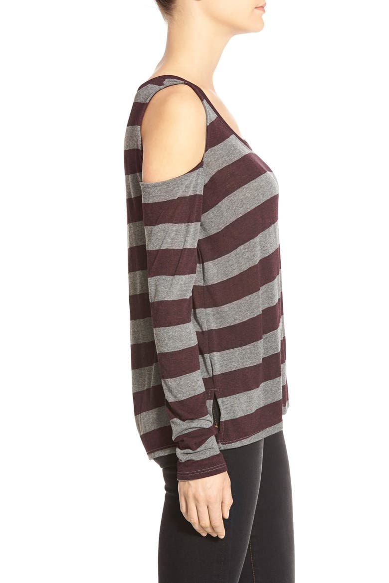 Matty M Cold Shoulder Tee, Alternate, color, PORT/ CHARCOAL