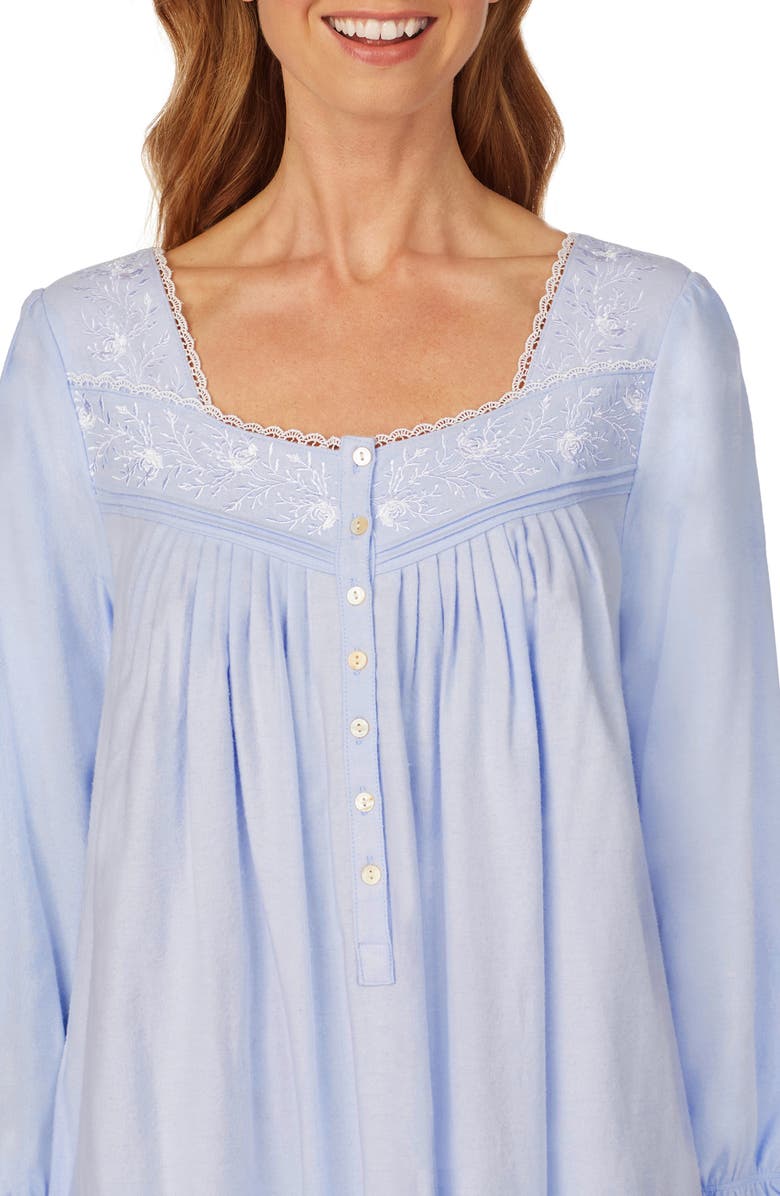 Eileen West Long Sleeve Cotton Flannel Nightgown, Alternate, color, 