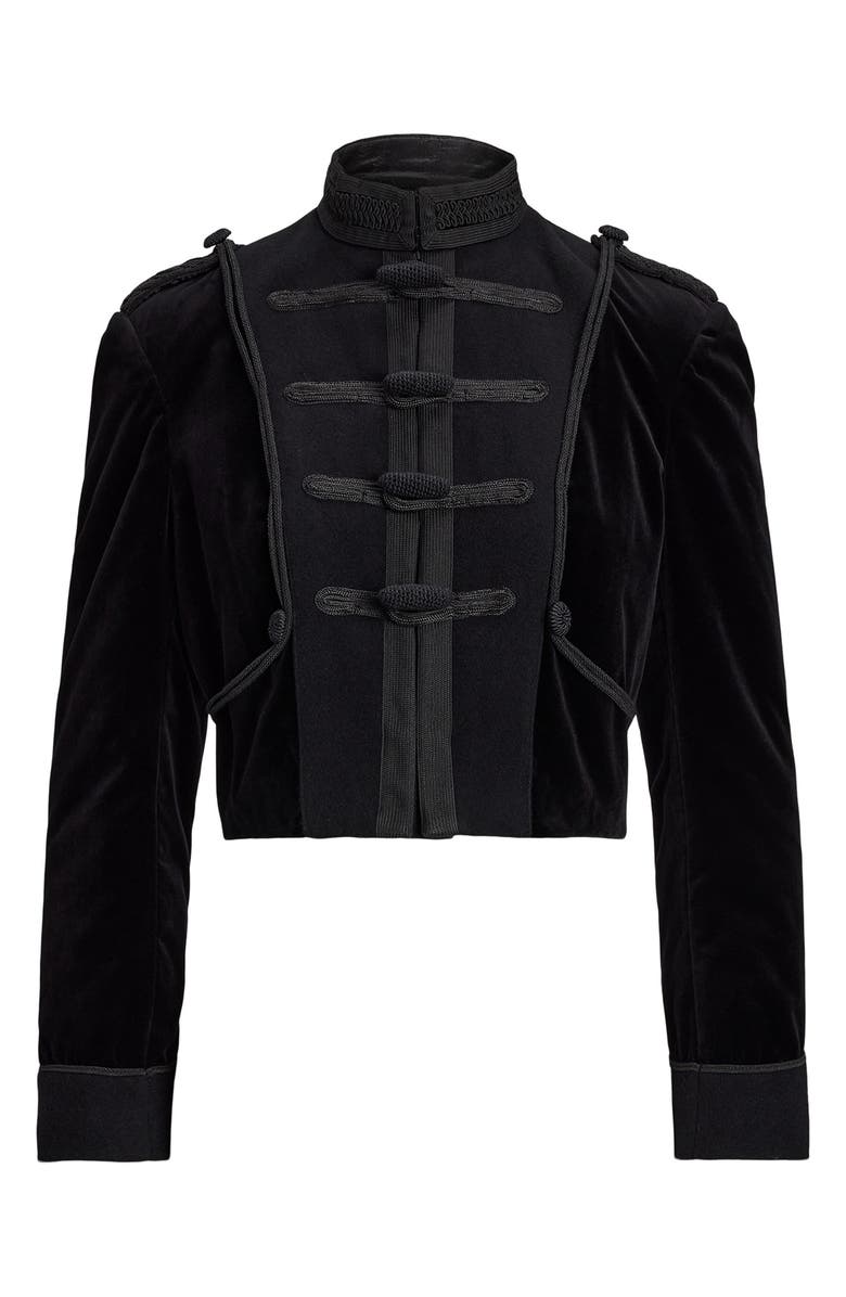 Polo Ralph Lauren Soutache Trim Velveteen Toggle Jacket, Alternate, color,