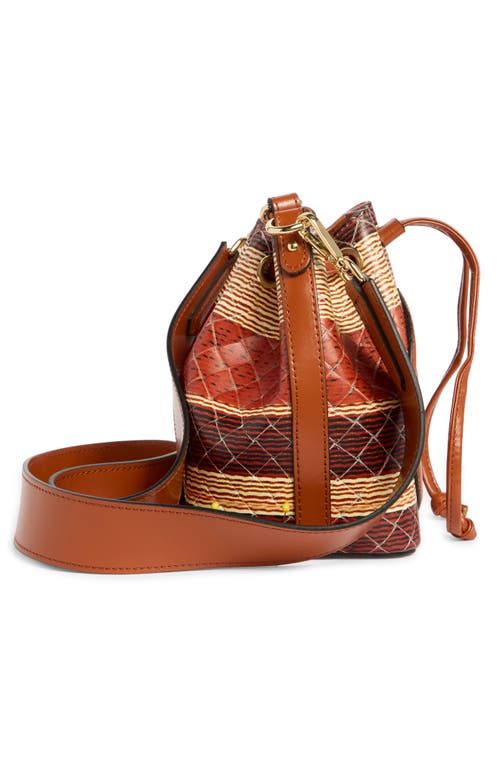 Valentino By Mario Valentino Jules Tresse Drawstring Bucket Bag In Brown