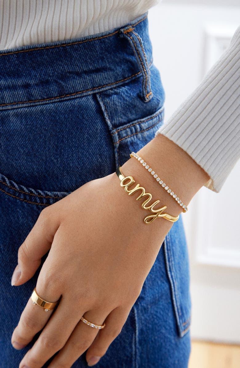 BaubleBar Personalized Nameplate Cuff Bracelet, Alternate, color, 