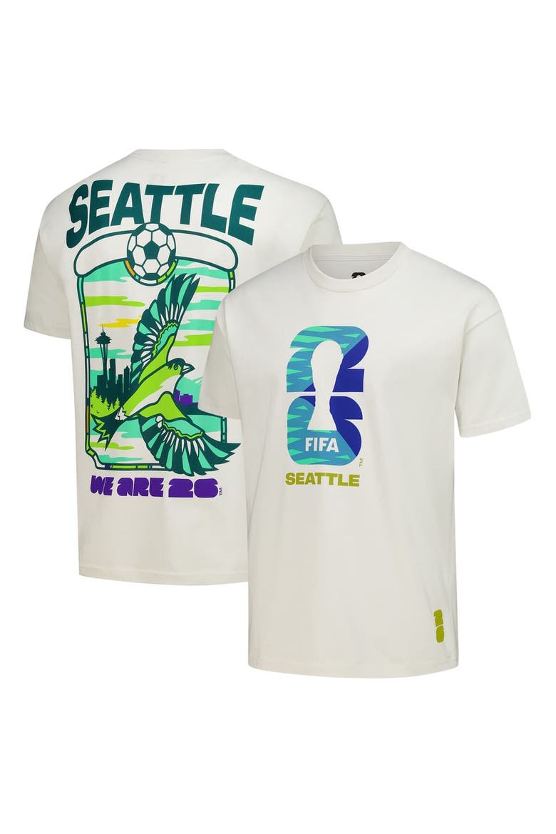 Men's Outerstuff  Cream 2026 FIFA World Cup Seattle Host City Local Oversized T-Shirt, Main, color, Cream
