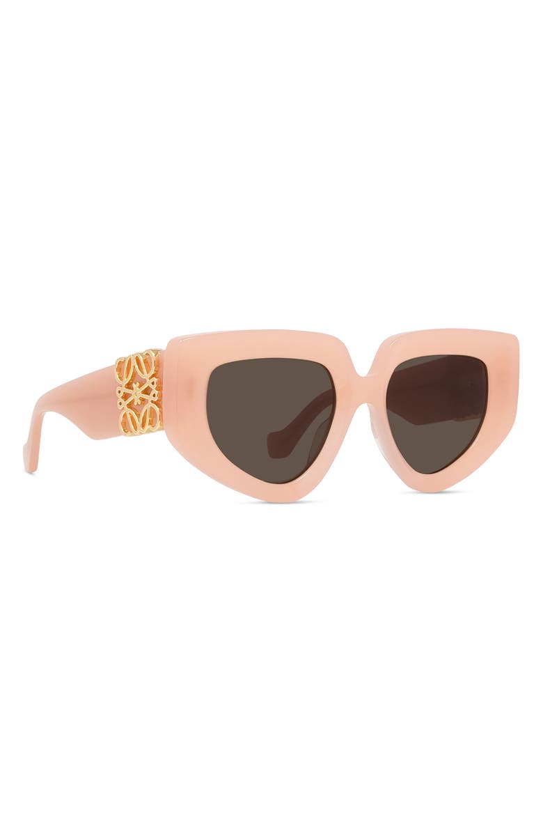 Loewe Anagram 51mm Geometric Sunglasses, Alternate, color, Shiny Pink / Brown