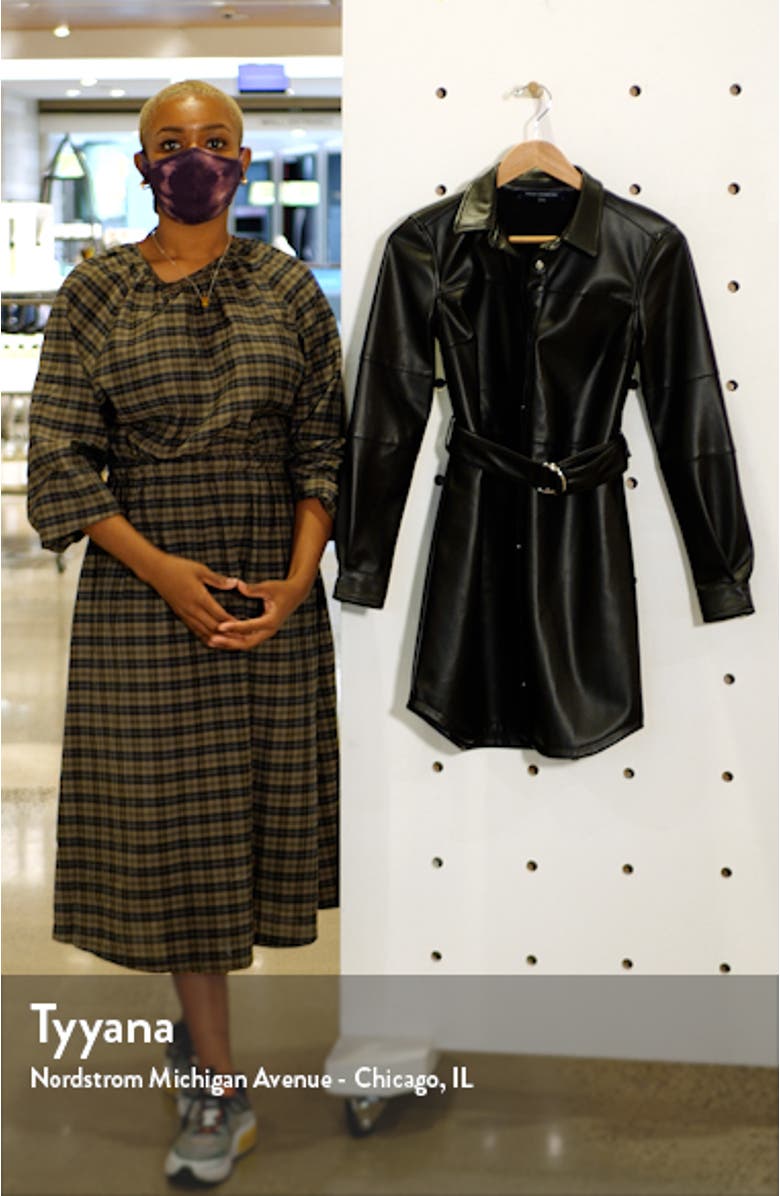 Long Sleeve Faux Leather Shirtdress, sales video thumbnail