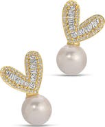 EYE CANDY LOS ANGELES Hughes CZ & Imitation Pearl Stud Earrings