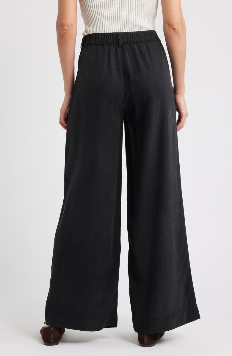 Bella Dahl Pleated Super Wide Leg Pants, Alternate, color, Black