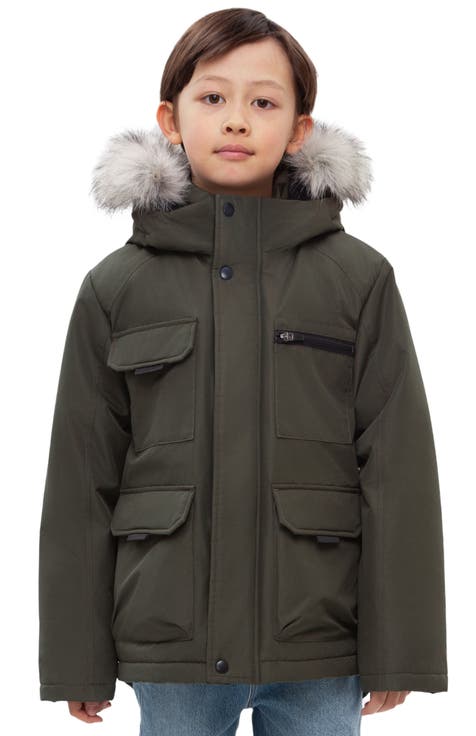 Kids' Parka Coat with Detachable Trim