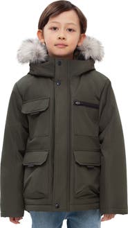 Rokka&Rolla Kids' Parka Coat with Detachable Trim