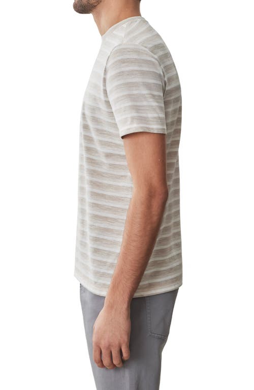 Robert Barakett Hockney Stripe Short Sleeve Crewneck T-shirt In Tan
