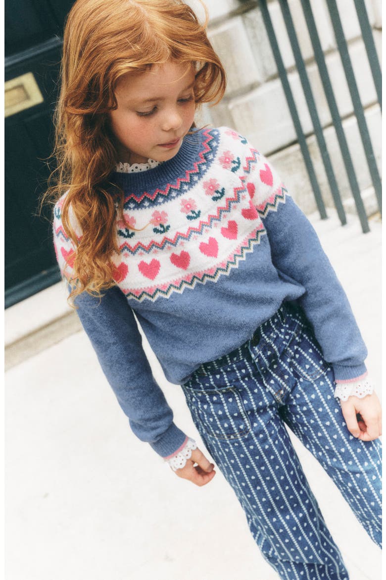 Kids' Patch Heart Straight Leg Jeans, Alternate, color, HEART