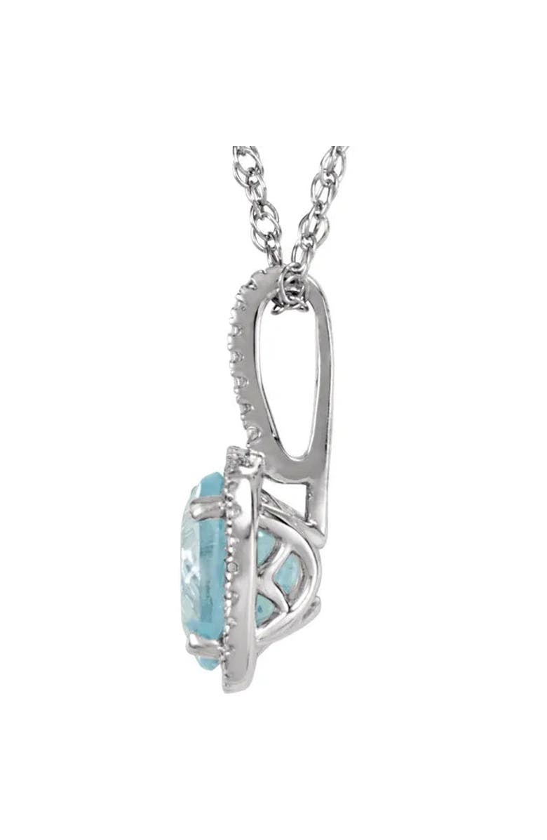 ALLUREZ Natural Diamond Pendant Necklace Sterling Silver, Alternate, color, Aquamarine