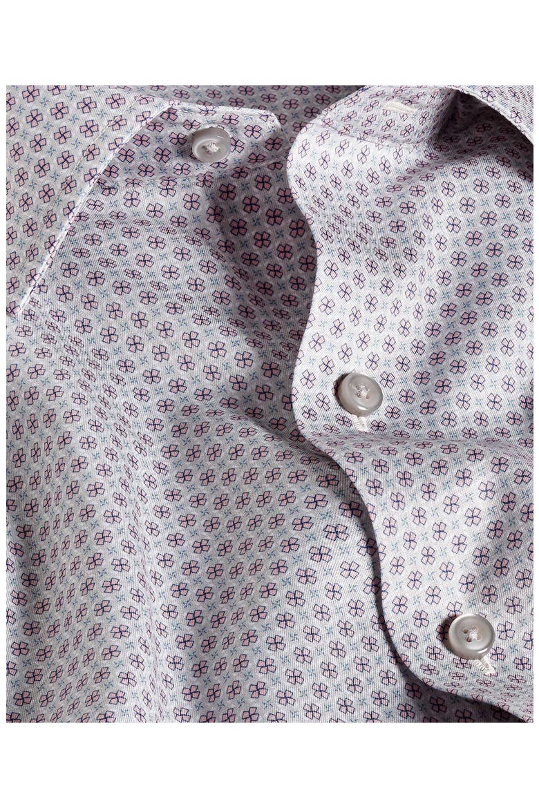 Neat Print Cotton Button-Up Shirt, Alternate, color, PEARL/ PINK