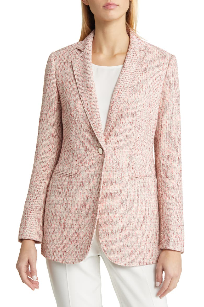 Tweed Blazer, Alternate, color, CAMELLIA MULTI