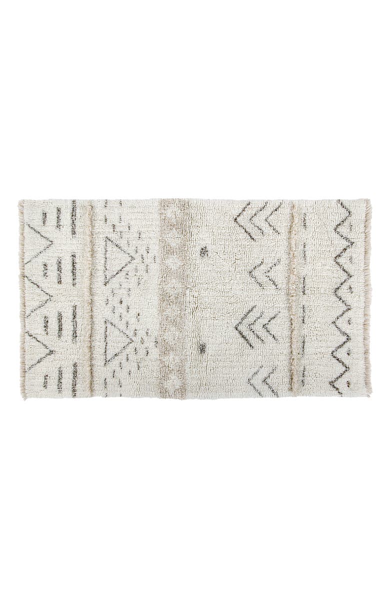Lorena Canals Washable Wool & Recycled Cotton Rug, Main, color, Brown Tones