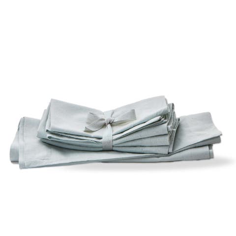 Light Blue Cotton Slub Table Runner for Everyday Dining Decor