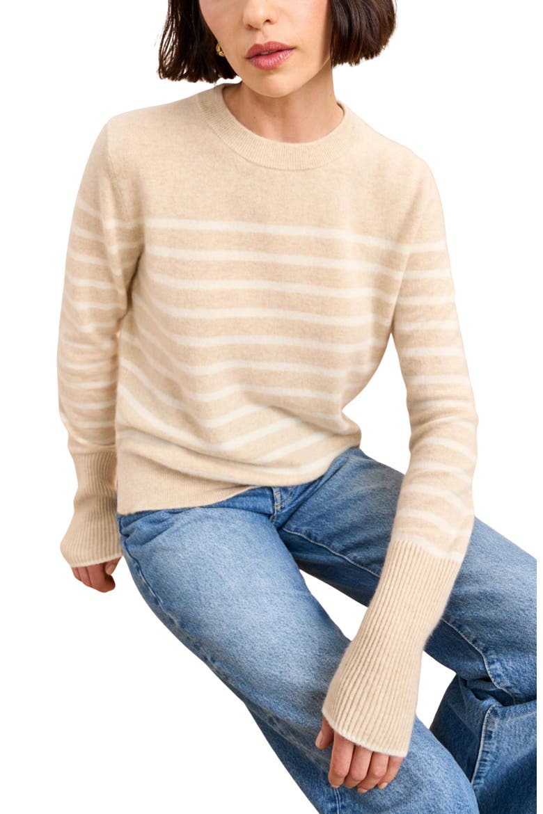 Lean Lines Sweater, Alternate, color, Tan/Cream