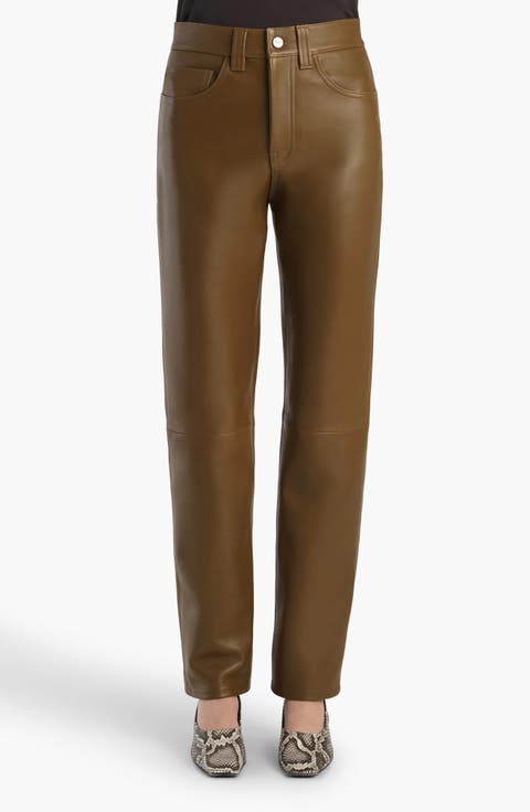 Callum Tapered Lambskin Leather Pants