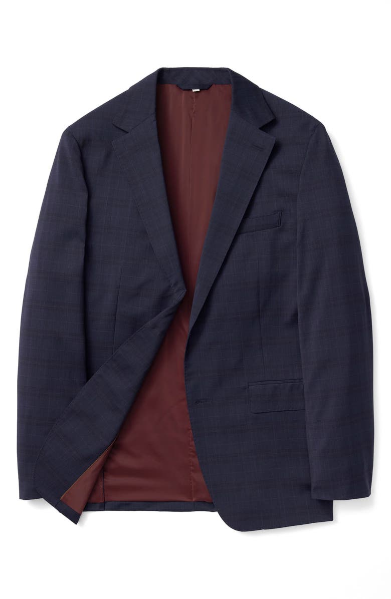 Bonobos Jetsetter Plaid Virgin Wool Suit Jacket, Alternate, color, 4320/ 0030 Navy Glen Plaid