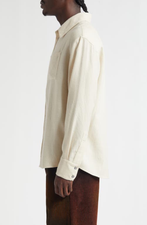 The Elder Statesman Pashimina Wool & Cashmere Button-up Shirt In White