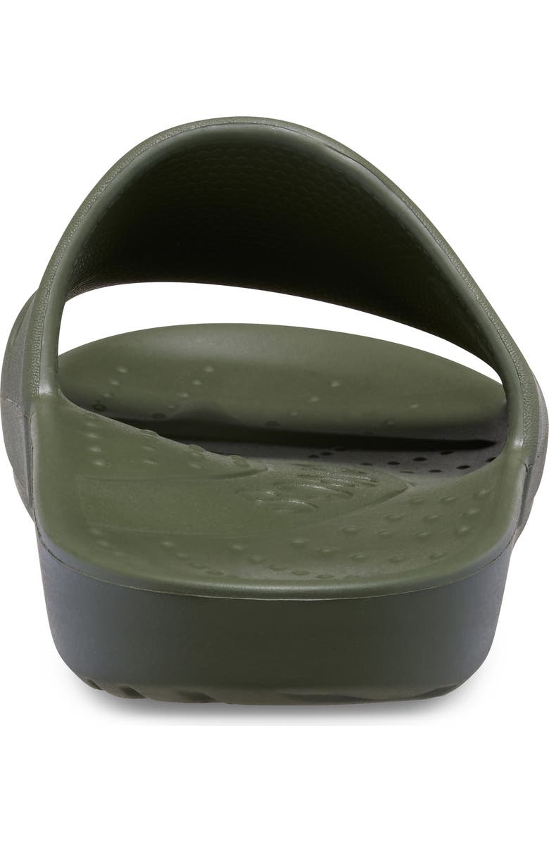CROCS Gender Inclusive Logo Slide Sandal, Alternate, color, Army Green