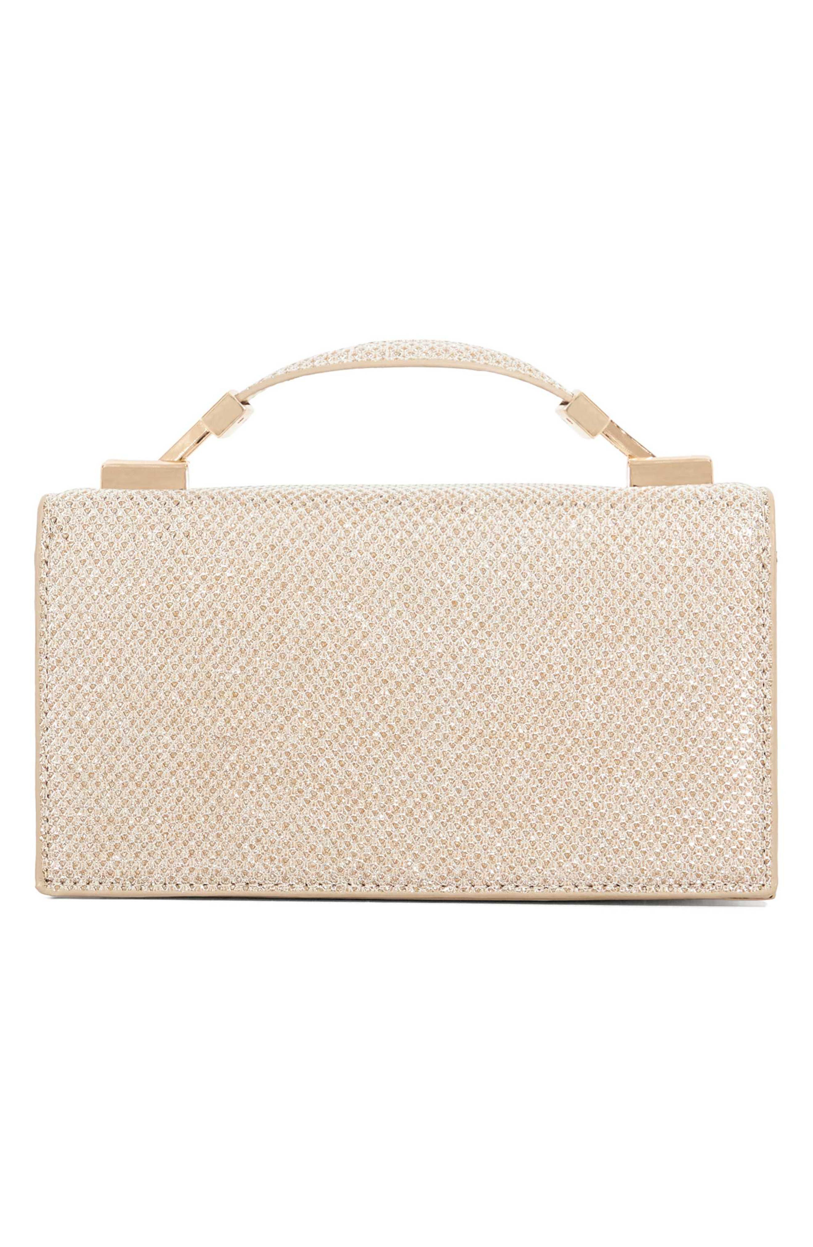 Dune London Skilled Metallic Mesh Convertible Shoulder Bag, Alternate, color, Gold