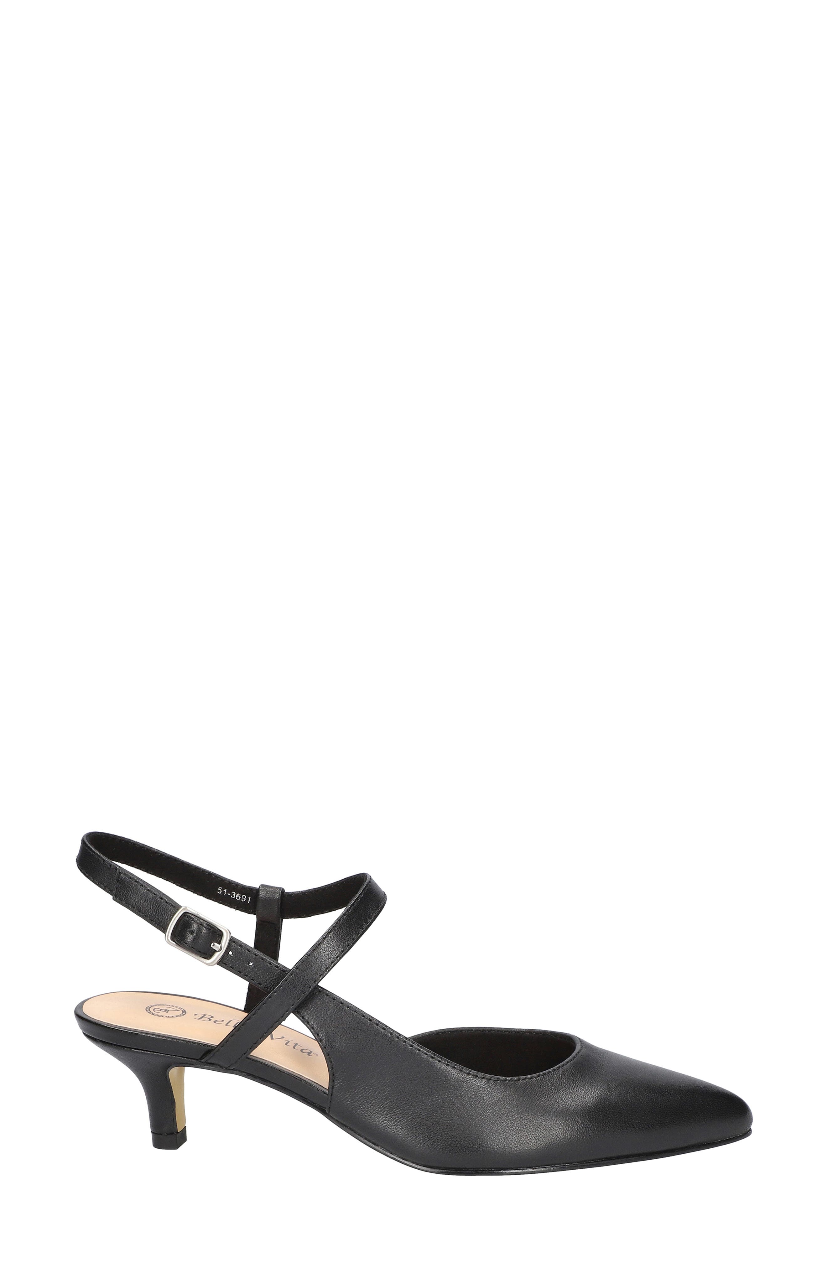 Bella Vita Kayce Pointed Toe Pump, Alternate, color, Black Leather