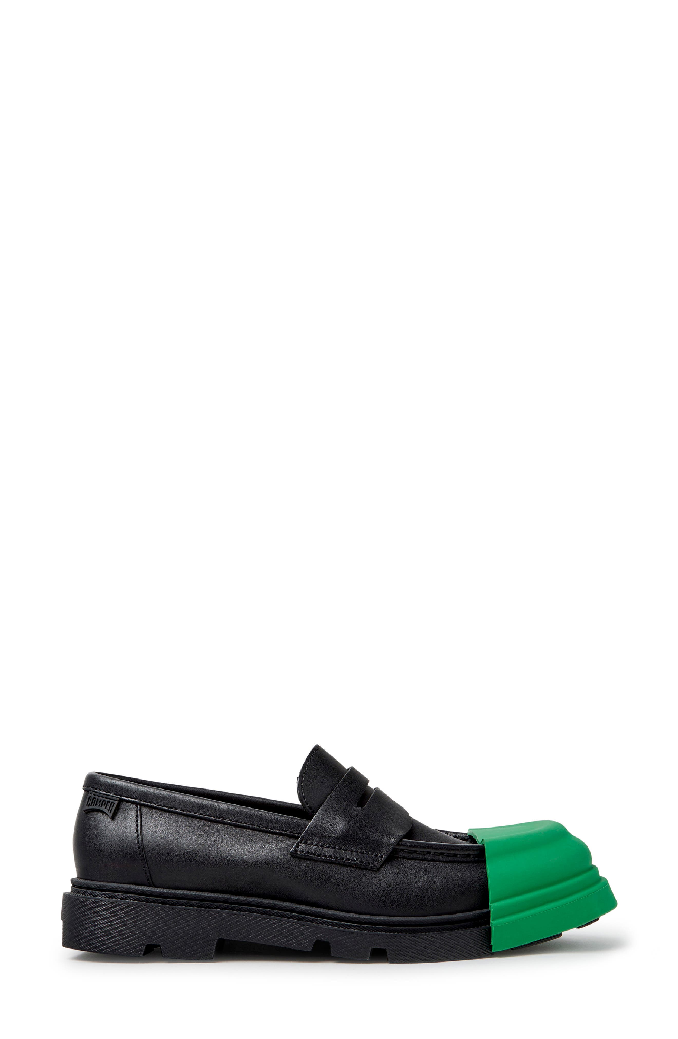 Junction Cap Toe Penny Loafer, Alternate, color, BLACK