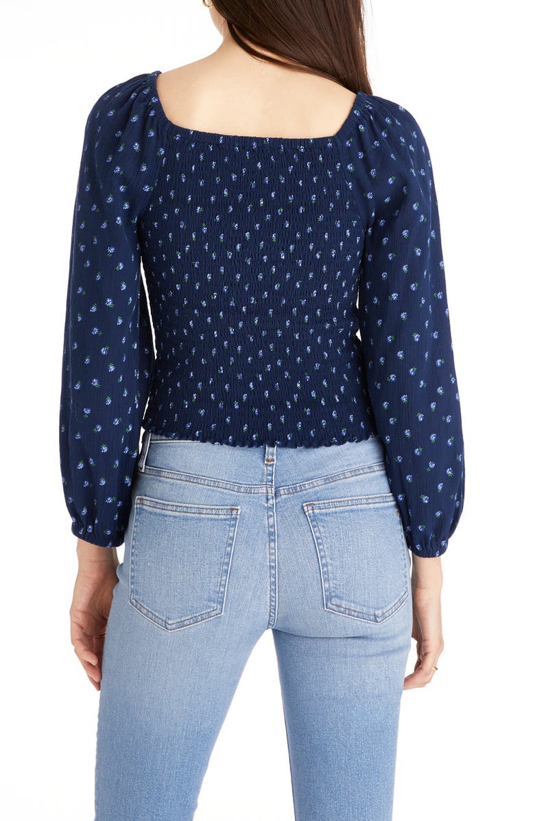Madewell Lucille Balloon Sleeve Smocked Top, Alternate, color, 