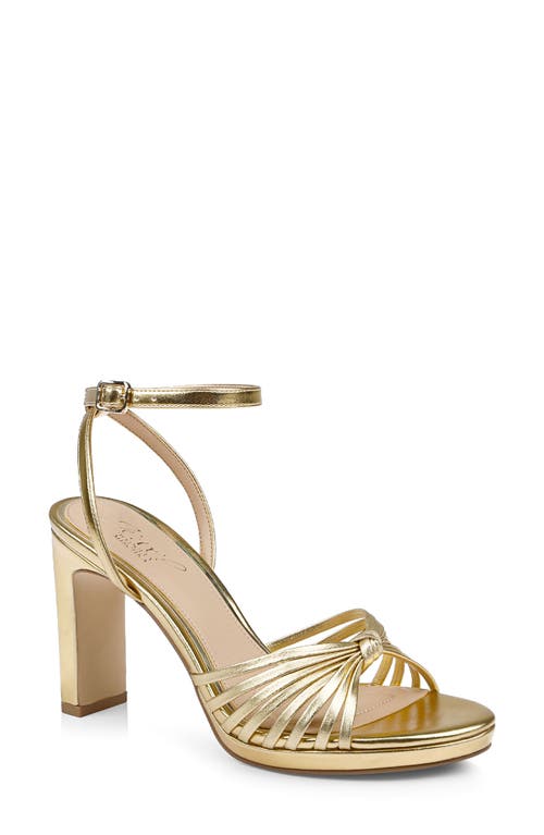 Jewel Badgley Mischka Skylar Ankle Strap Sandal In Gold Metallic