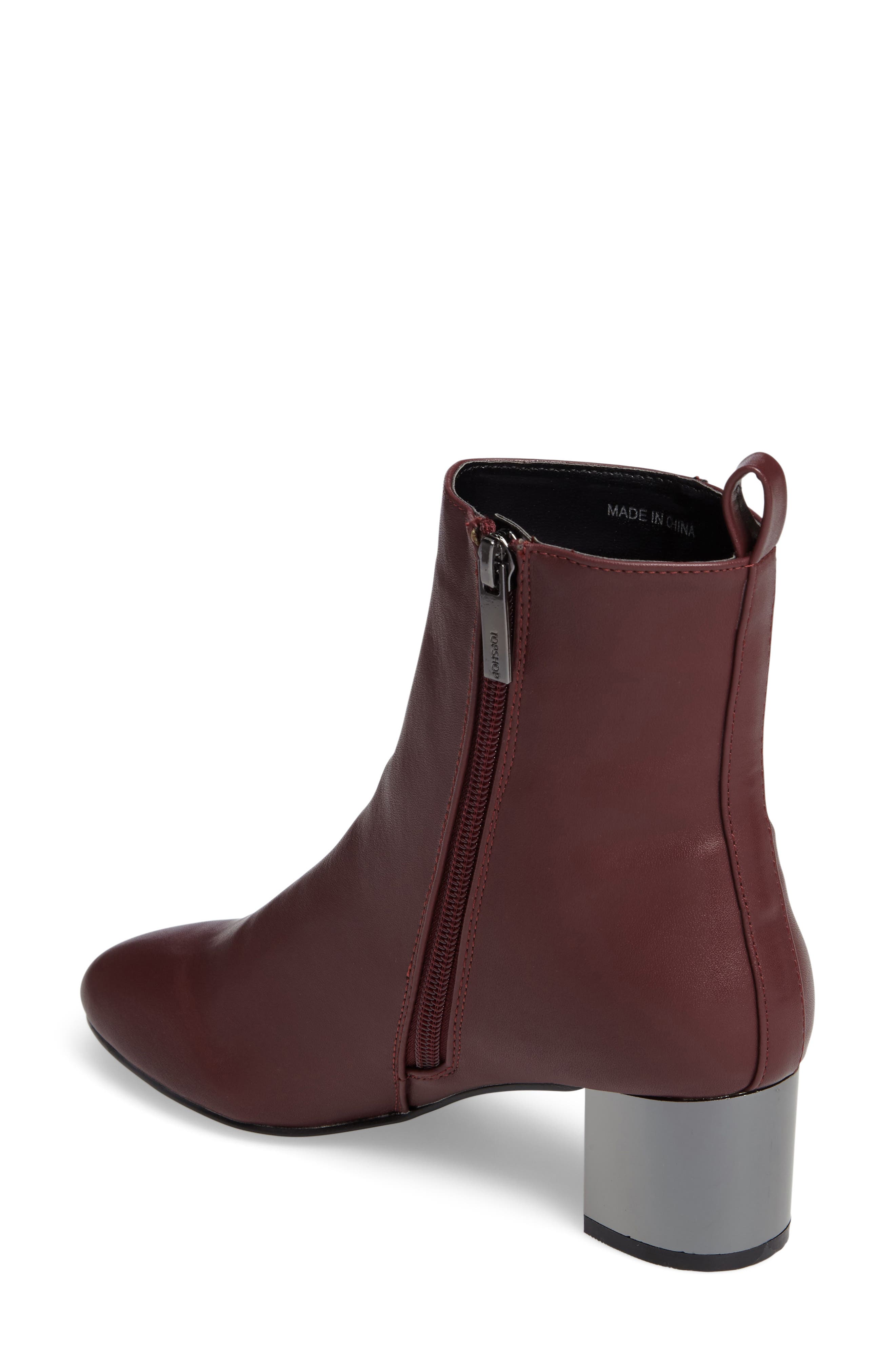 Bella Metallic Heel Bootie, Alternate, color, BURGUNDY