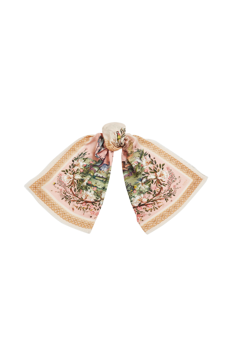 Woodland Scene Long Scarf, Alternate, color, Pink