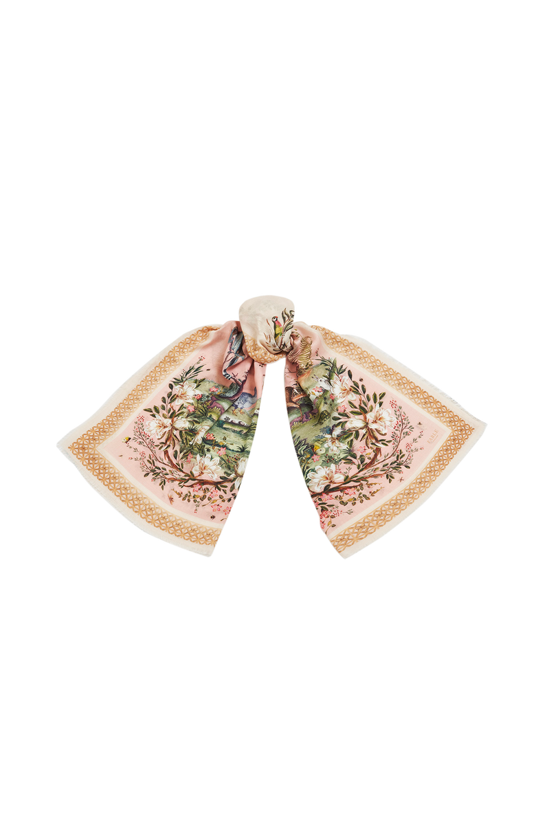 Fable England Woodland Scene Long Scarf, Alternate, color, Pink