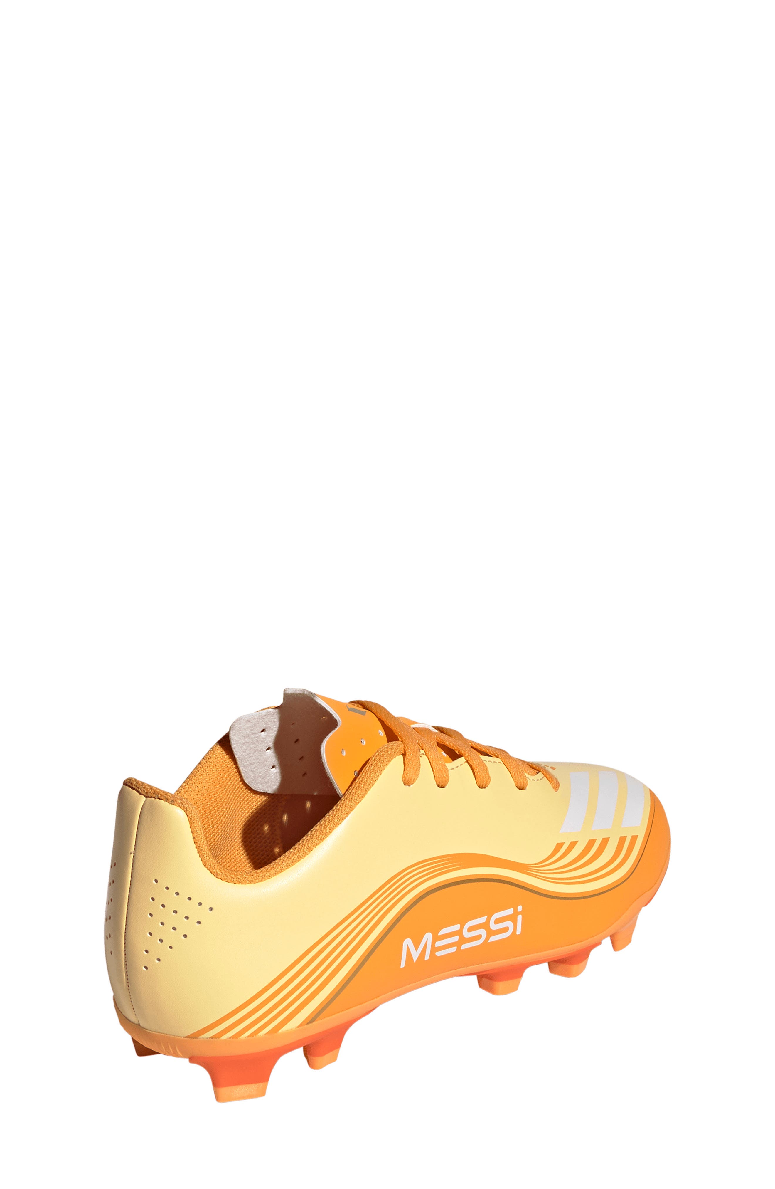 Kids' F50 Messi Club Soccer Cleat, Alternate, color, TANGERINE/ GOLD METALLIC