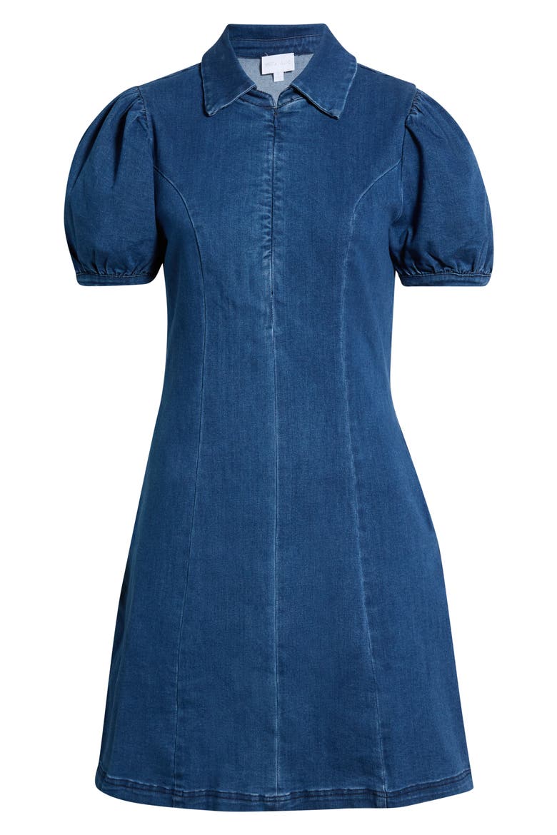 Adalyn Puff Sleeve Denim Minidress, Alternate, color, DENIM BLUE