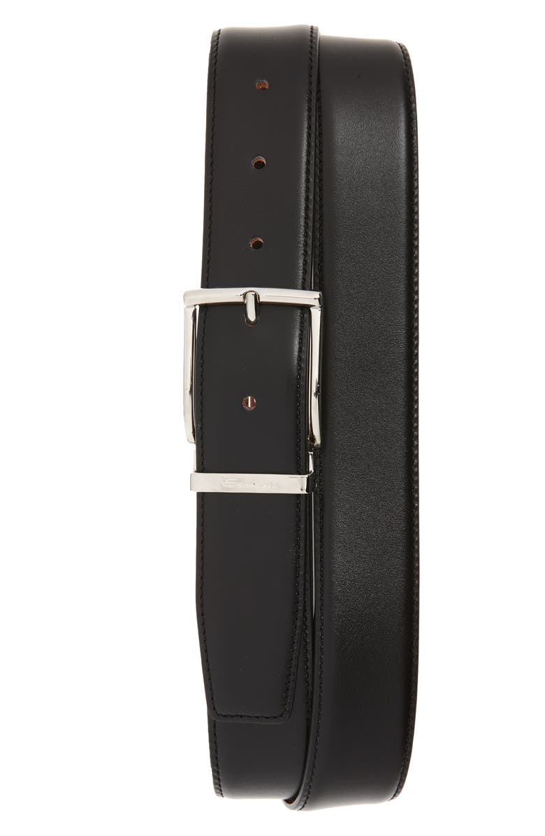 Santoni Old England 2 Leather Belt, Main, color,