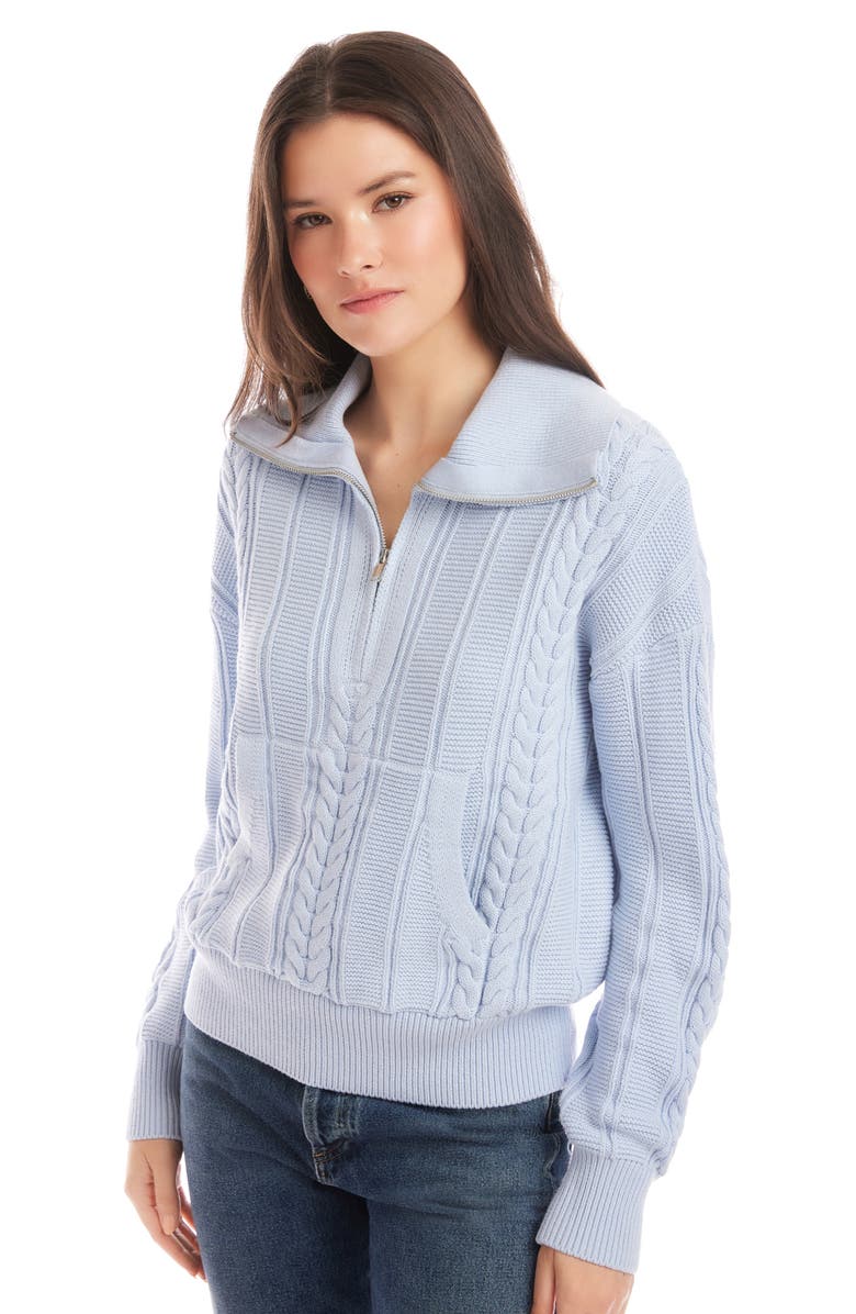 FIFTEEN TWENTY Karin Cotton & Wool Blend Half Zip Sweater, Alternate, color, 