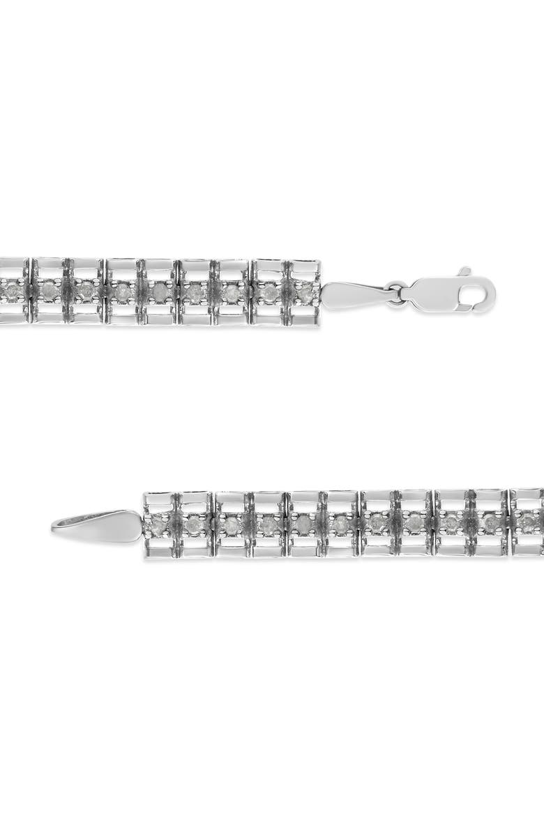 Silver 1.00 Ctw Diamond Double-Link Tennis Bracelet, Alternate, color, White