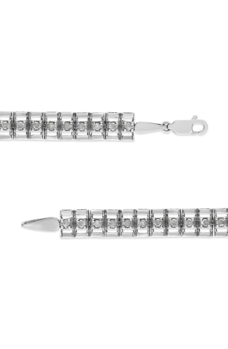 Haus of Brilliance Silver 1.00 Ctw Diamond Double-Link Tennis Bracelet, Alternate, color, White