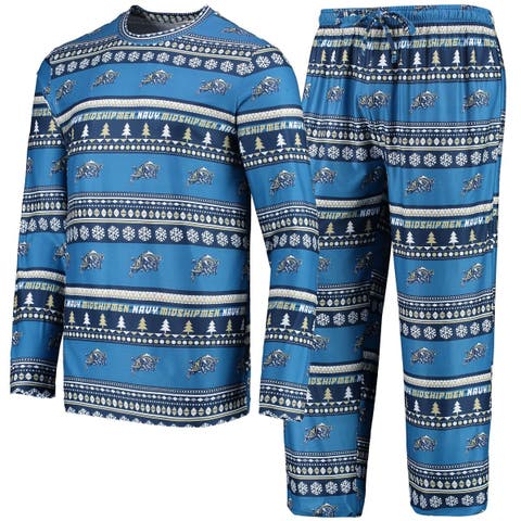Men's Concepts Sport Navy Navy Midshipmen Ugly Sweater Long Sleeve T-Shirt & Pants Sleep Set