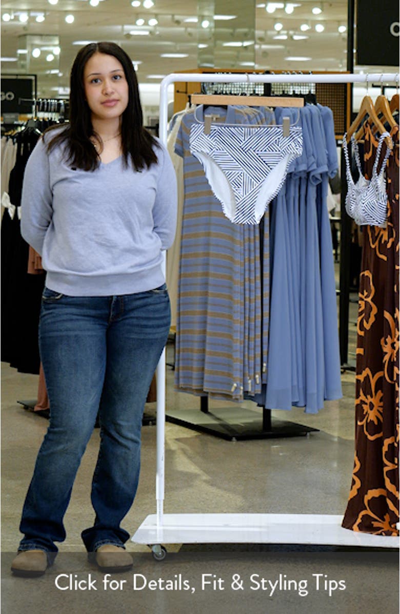 Palm Modern Stripe High Waist Bikini Bottoms, sales video thumbnail