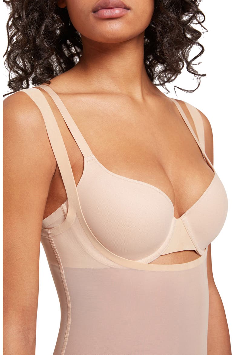 Mesh Forming Bodysuit, Alternate, color, CLAY