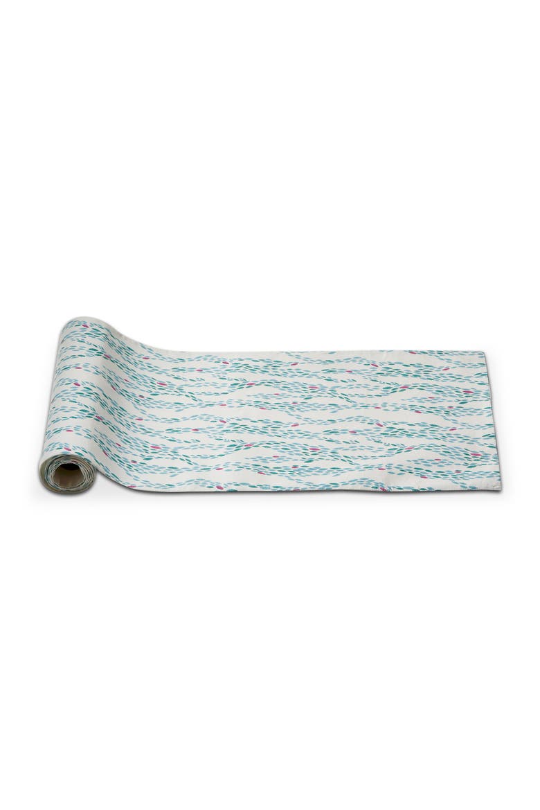 Ripple Block Print Runner Multi Cotton Summer, Main, color, Blue