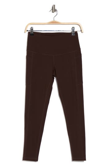 Z By Zella Perform High Waist Pocket 7/8 Leggings In Brown