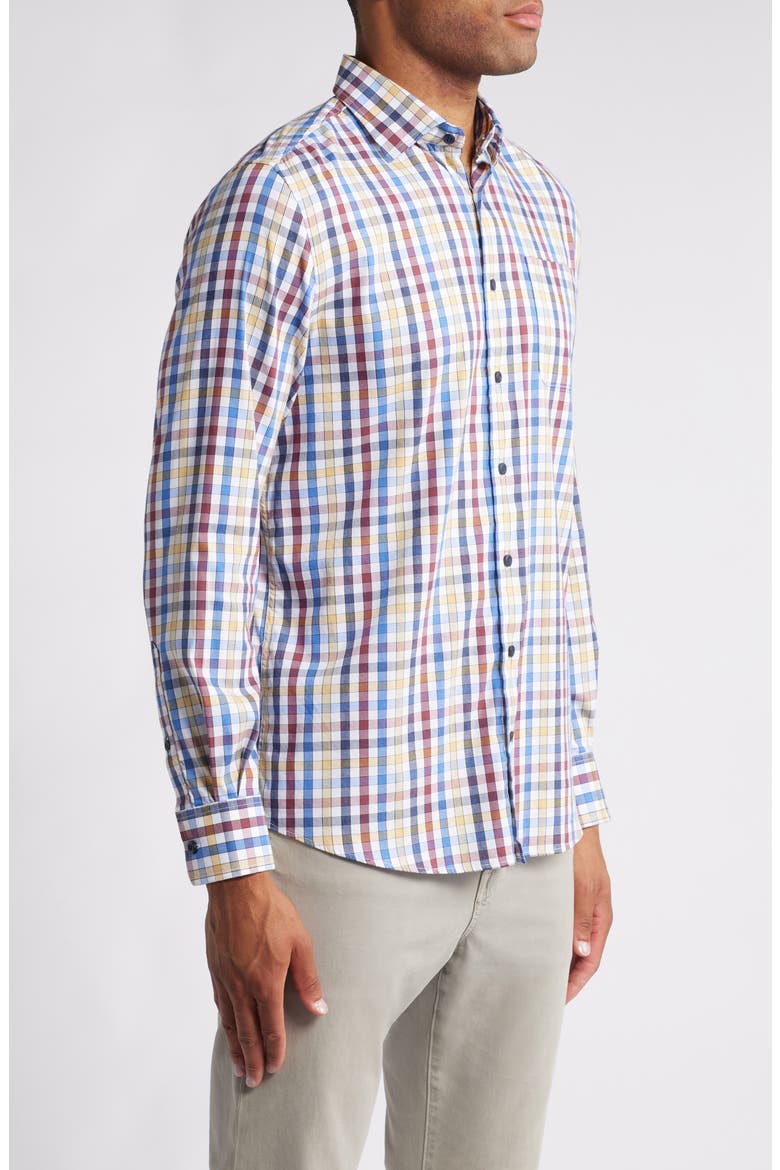Dartmouth Plaid Button-Up Shirt, Alternate, color, MERLOT