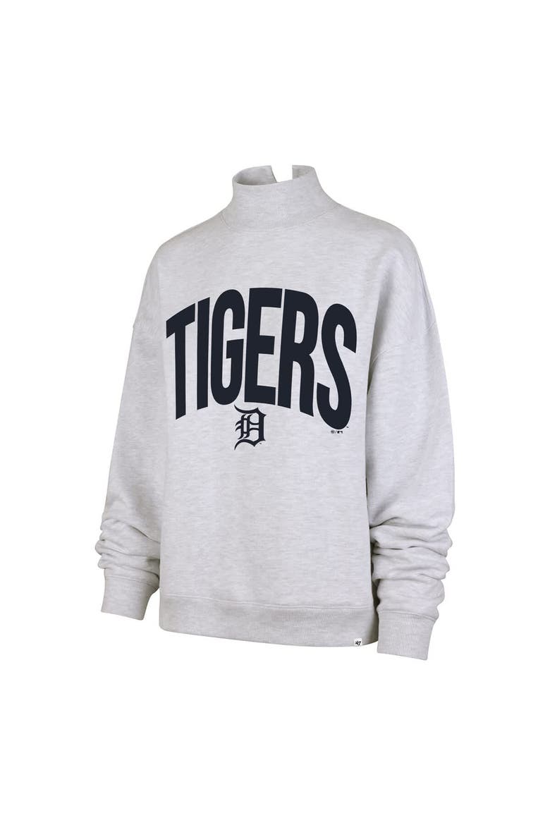 Women's '47  Heather Gray Detroit Tigers Subtle Muse Mock Neck Sweatshirt, Alternate, color, Heather Gray