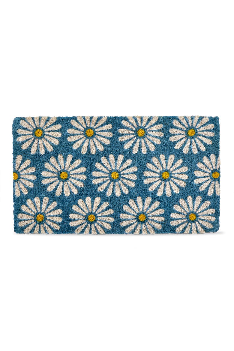 White Daisies Coir Mat Multi Coir Everyday, Main, color, White