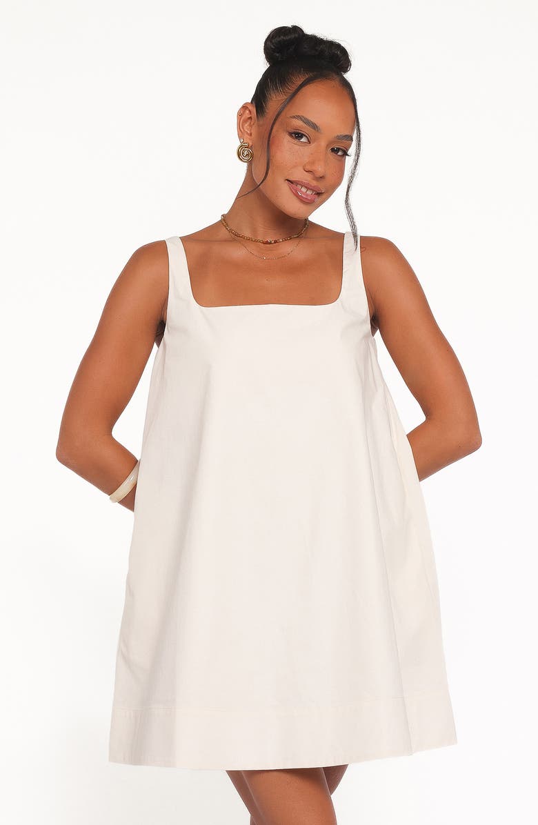 Petal & Pup Kora Trapeze Cotton Minidress, Alternate, color, Chalk White