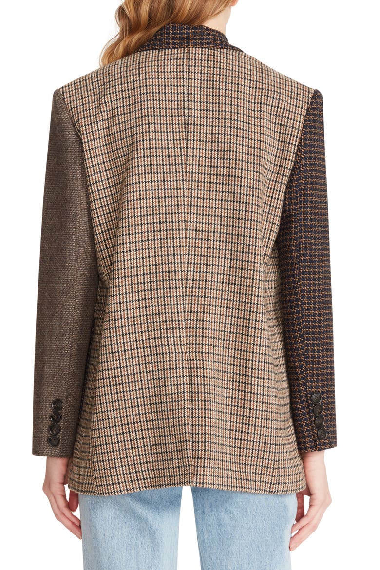 Late Night Show Mixed Plaid Blazer, Alternate, color, BROWN PLAID MIX