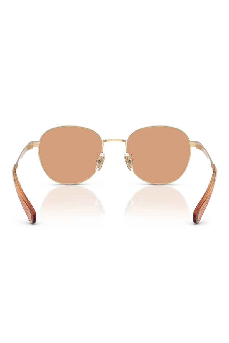 51mm Round Sunglasses, Alternate, color, SHINY LIGHT GOLD / SAND SOLID